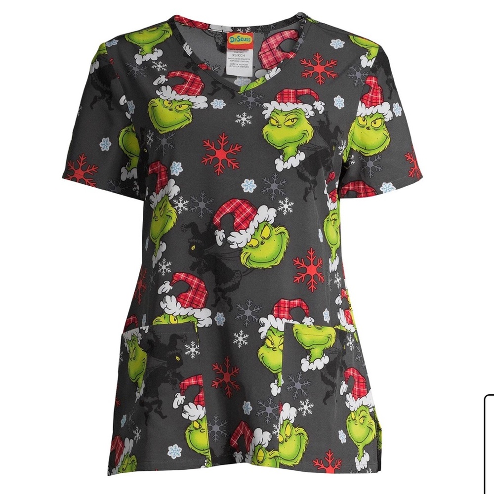 Christmas grinch scrub top